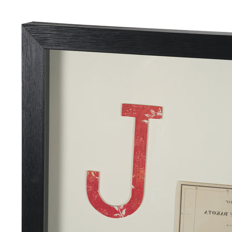 Jack of Diamonds Playing Card a Paper Mosaic Collage Framed Art under Glass by Mercana at Eve Furniture