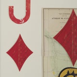 Jack of Diamonds Playing Card a Paper Mosaic Collage Framed Art under Glass by Mercana at Eve Furniture
