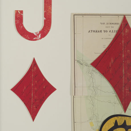 Jack of Diamonds Playing Card a Paper Mosaic Collage Framed Art under Glass by Mercana at Eve Furniture