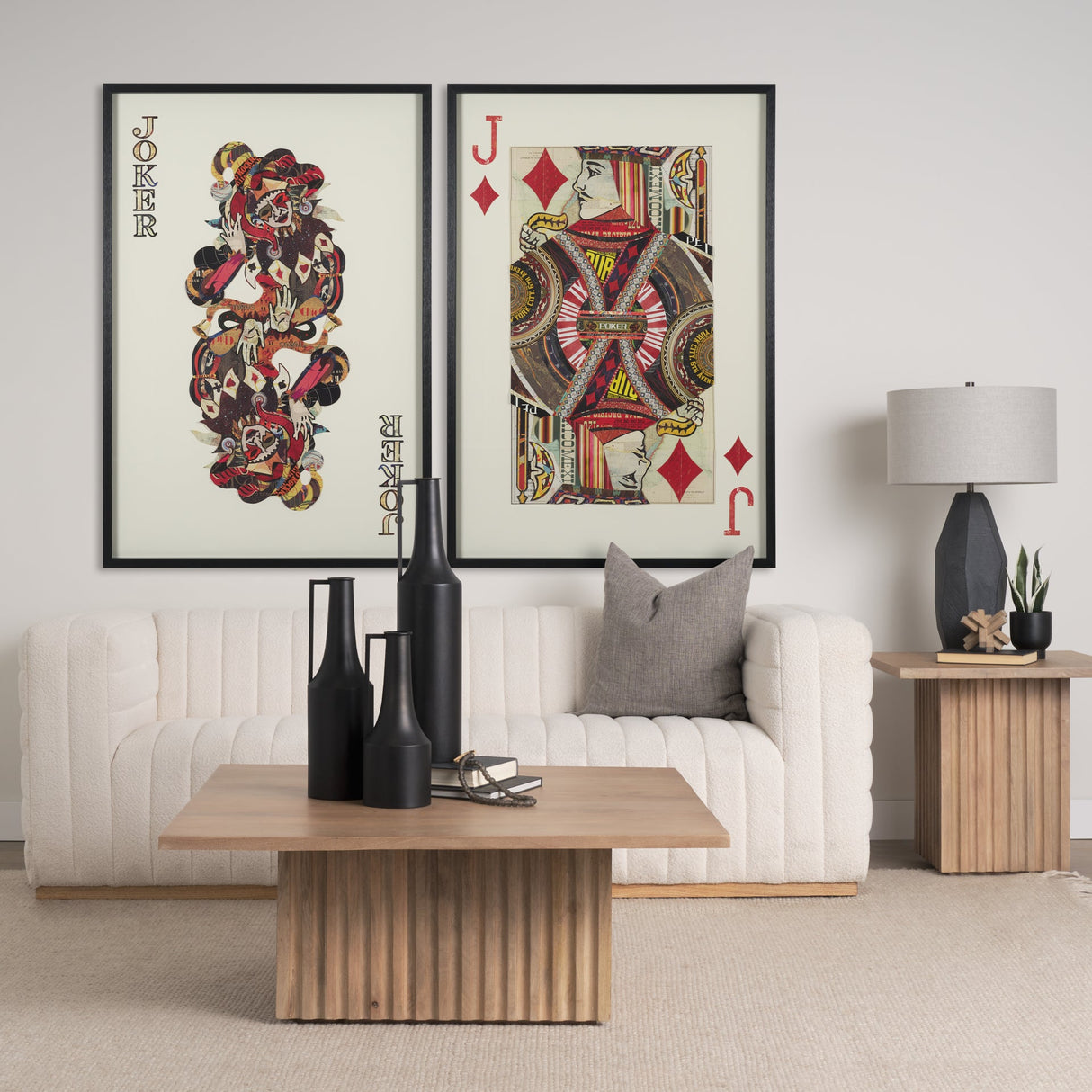 Jack of Diamonds Playing Card a Paper Mosaic Collage Framed Art under Glass by Mercana at Eve Furniture