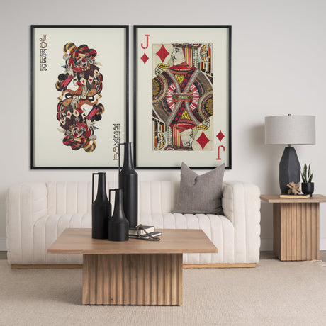 Jack of Diamonds Playing Card a Paper Mosaic Collage Framed Art under Glass by Mercana at Eve Furniture