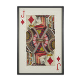 Jack of Diamonds Playing Card a Paper Mosaic Collage Framed Art under Glass by Mercana at Eve Furniture