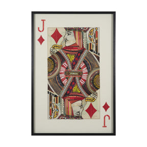 Jack of Diamonds Playing Card a Paper Mosaic Collage Framed Art under Glass by Mercana at Eve Furniture