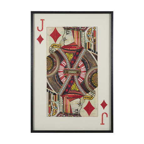 Jack of Diamonds Playing Card a Paper Mosaic Collage Framed Art under Glass by Mercana at Eve Furniture