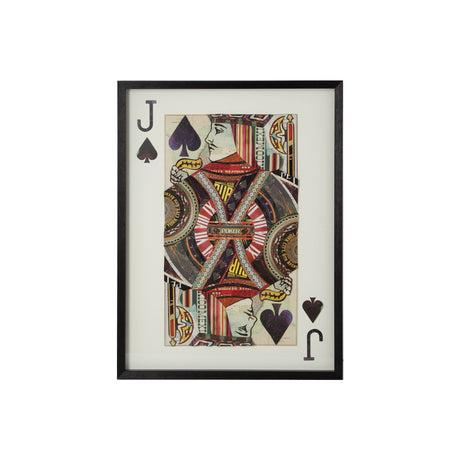 Jack of Spades II Playing Card a Paper Mosaik Collage Framed Art under Glass by Mercana at Eve Furniture