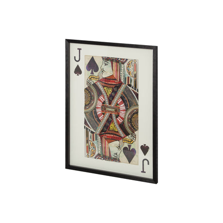 Jack of Spades II Playing Card a Paper Mosaik Collage Framed Art under Glass by Mercana at Eve Furniture