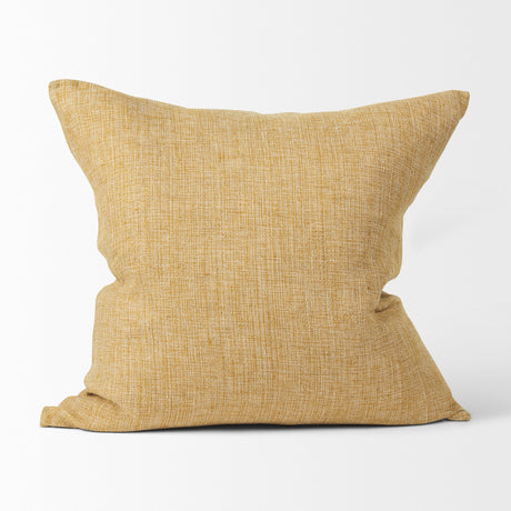 Jacklyn Mustard Linen Square Decorative Pillow Cover by Mercana at Eve Furniture