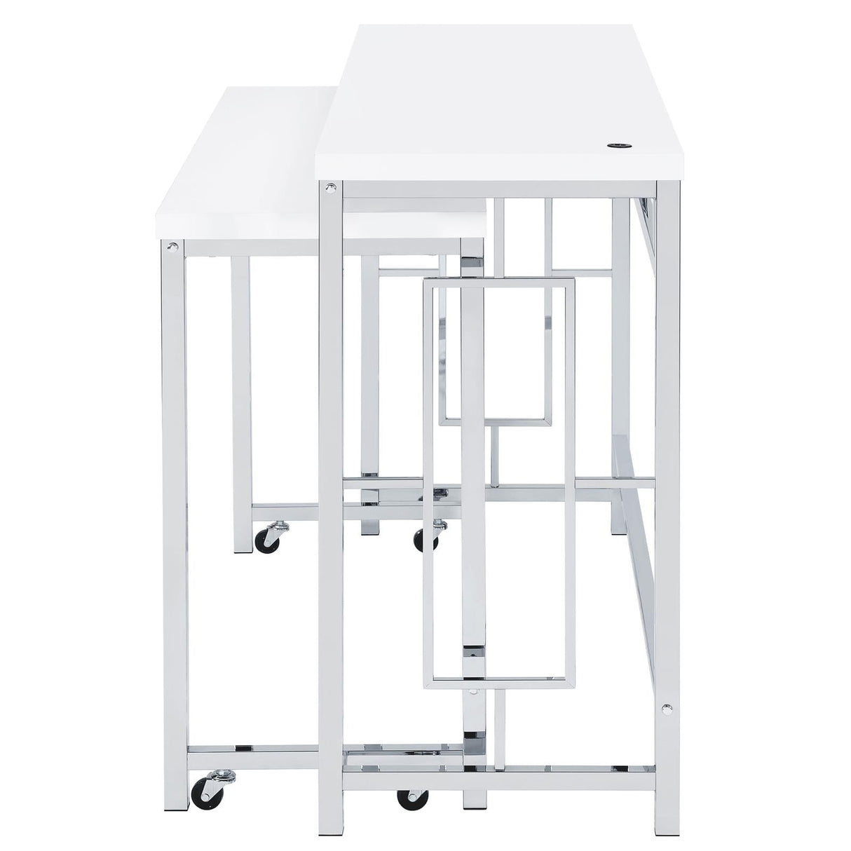 Jackson White/Chrome 4-Piece Multipurpose Counter Height Table Set