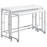 Jackson White/Chrome 4-Piece Multipurpose Counter Height Table Set