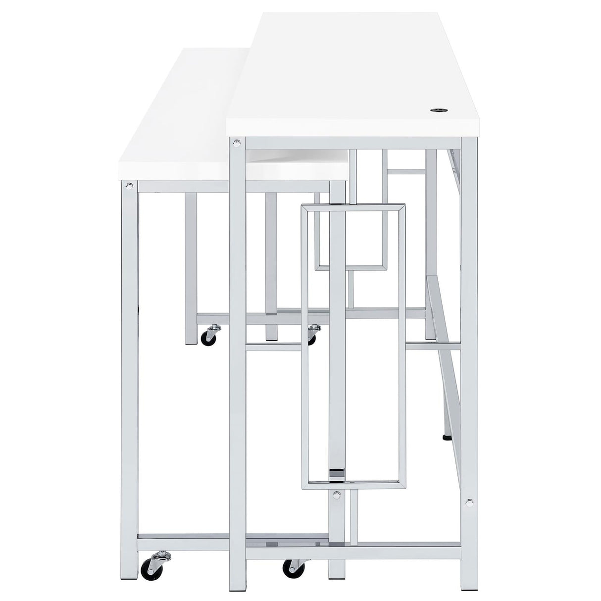 Jackson White/Chrome 5-Piece Multipurpose Counter Height Table Set