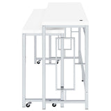 Jackson White/Chrome 5-Piece Multipurpose Counter Height Table Set