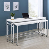 Jackson White/Chrome 5-Piece Multipurpose Counter Height Table Set