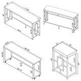 Jackson White/Chrome 5-Piece Multipurpose Counter Height Table Set