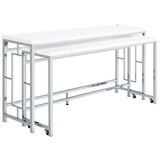 Jackson White/Chrome 5-Piece Multipurpose Counter Height Table Set