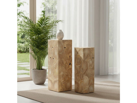Jackson Tan 2-Piece Pedestals by Crestview at Eve Furniture