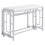 Jackson White/Chrome 4-Piece Multipurpose Counter Height Table Set by Coaster at Eve Furniture