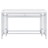 Jackson White/Chrome 4-Piece Multipurpose Counter Height Table Set by Coaster at Eve Furniture