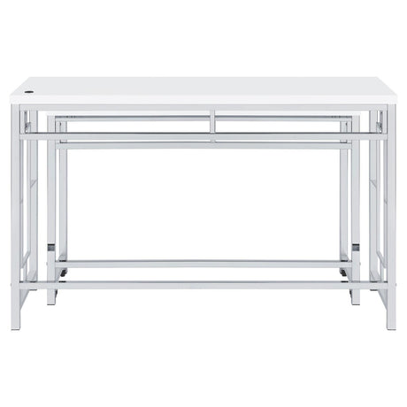 Jackson White/Chrome 4-Piece Multipurpose Counter Height Table Set by Coaster at Eve Furniture