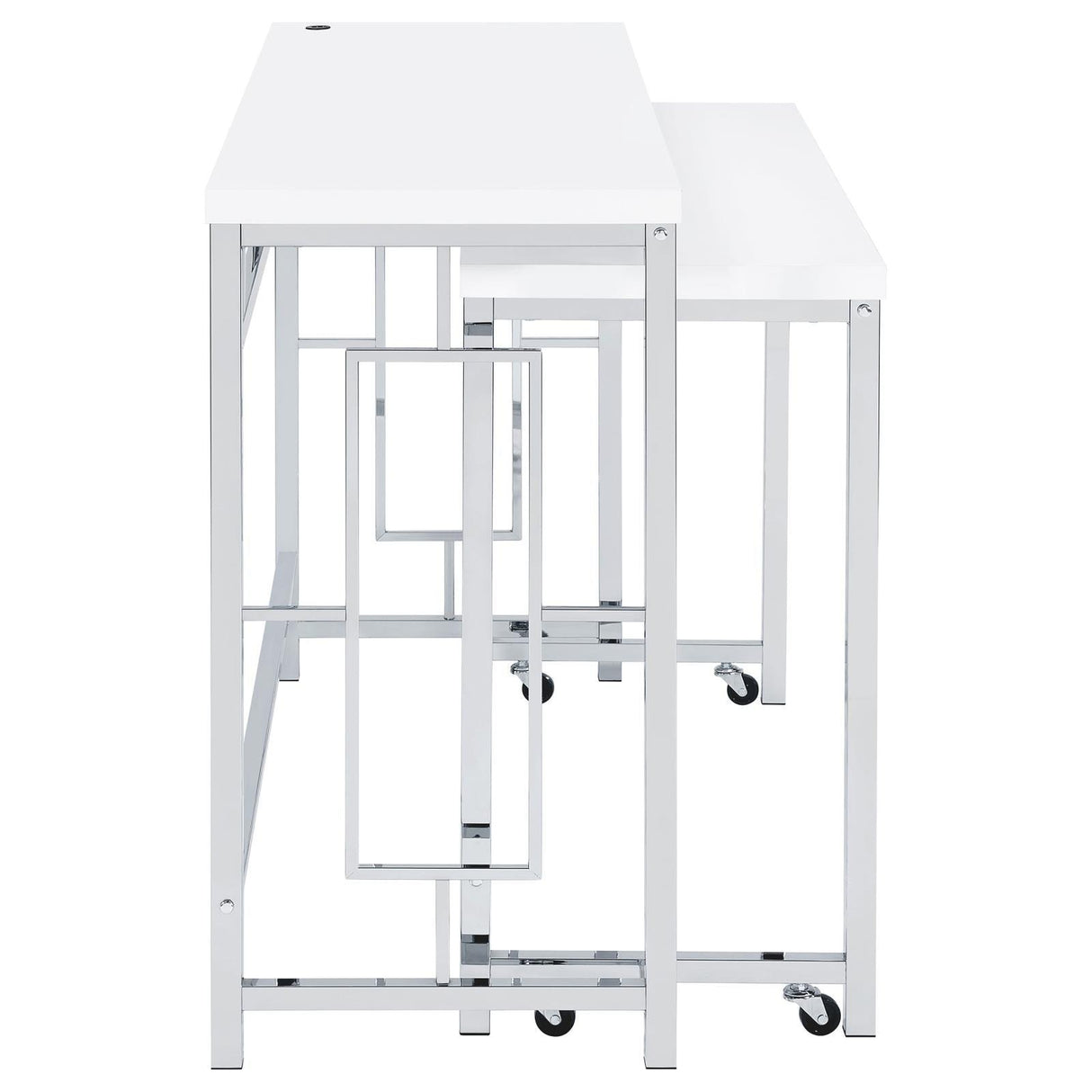 Jackson White/Chrome 4-Piece Multipurpose Counter Height Table Set by Coaster at Eve Furniture