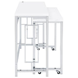 Jackson White/Chrome 4-Piece Multipurpose Counter Height Table Set by Coaster at Eve Furniture