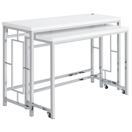 Jackson White/Chrome 4-Piece Multipurpose Counter Height Table Set by Coaster at Eve Furniture