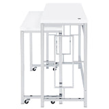 Jackson White/Chrome 4-Piece Multipurpose Counter Height Table Set by Coaster at Eve Furniture