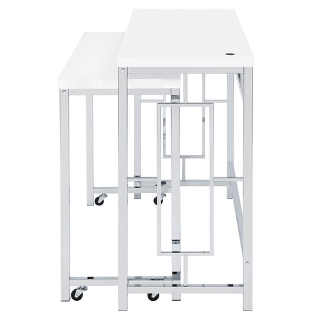 Jackson White/Chrome 4-Piece Multipurpose Counter Height Table Set by Coaster at Eve Furniture