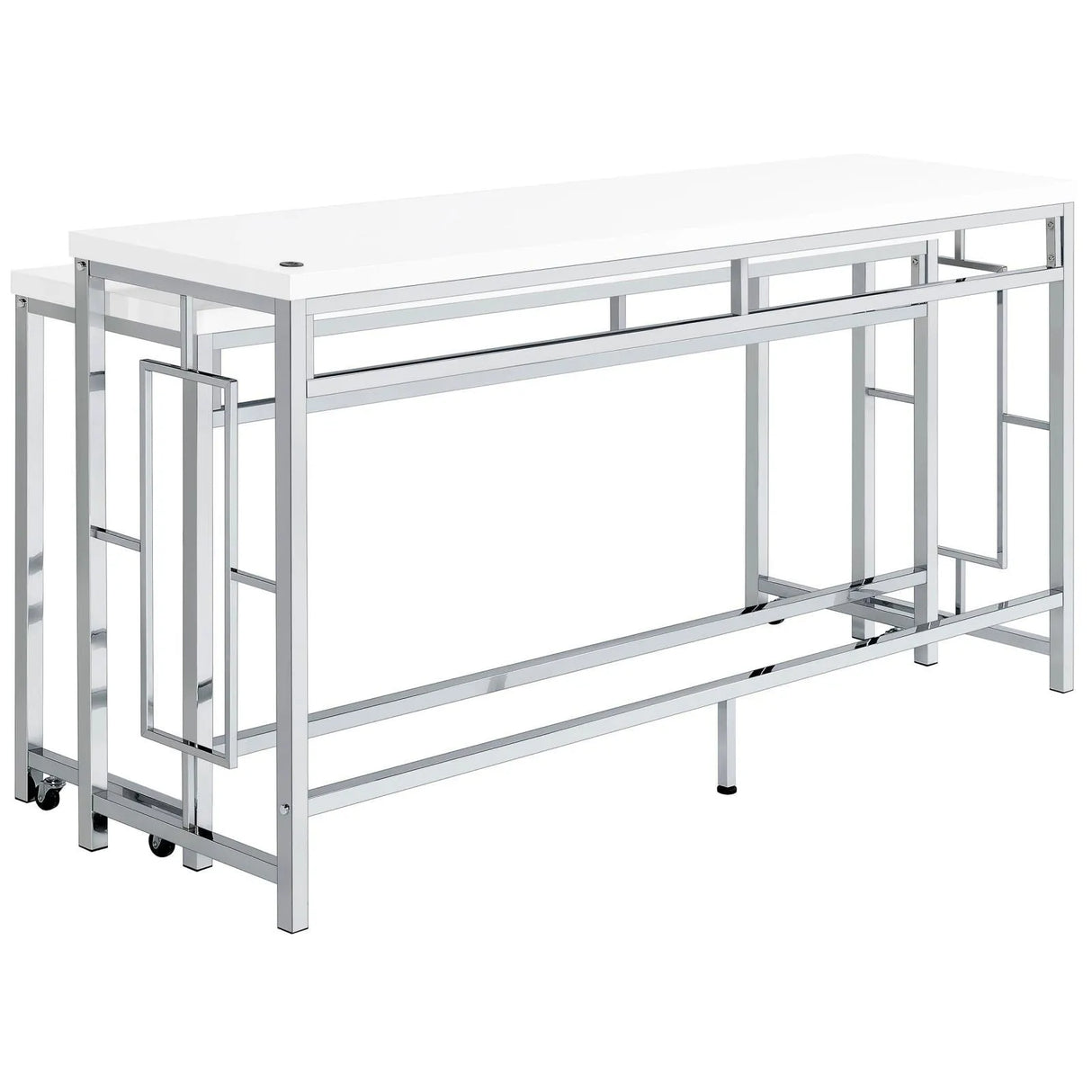 Jackson White/Chrome 5-Piece Multipurpose Counter Height Table Set by Coaster at Eve Furniture