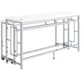 Jackson White/Chrome 5-Piece Multipurpose Counter Height Table Set by Coaster at Eve Furniture