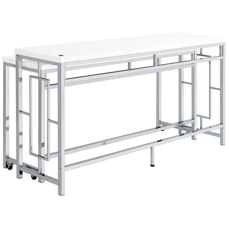 Jackson White/Chrome 5-Piece Multipurpose Counter Height Table Set by Coaster at Eve Furniture