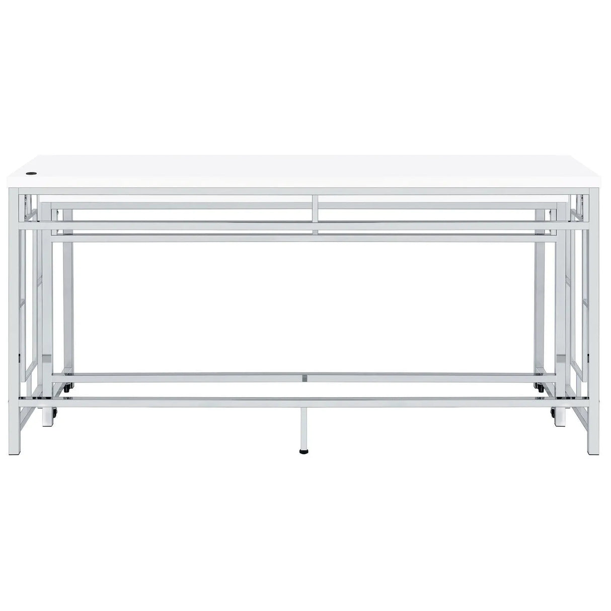 Jackson White/Chrome 5-Piece Multipurpose Counter Height Table Set by Coaster at Eve Furniture
