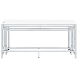Jackson White/Chrome 5-Piece Multipurpose Counter Height Table Set by Coaster at Eve Furniture