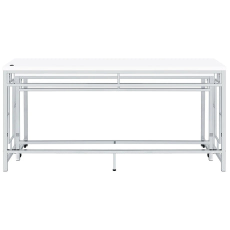Jackson White/Chrome 5-Piece Multipurpose Counter Height Table Set by Coaster at Eve Furniture