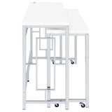 Jackson White/Chrome 5-Piece Multipurpose Counter Height Table Set by Coaster at Eve Furniture
