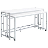 Jackson White/Chrome 5-Piece Multipurpose Counter Height Table Set by Coaster at Eve Furniture
