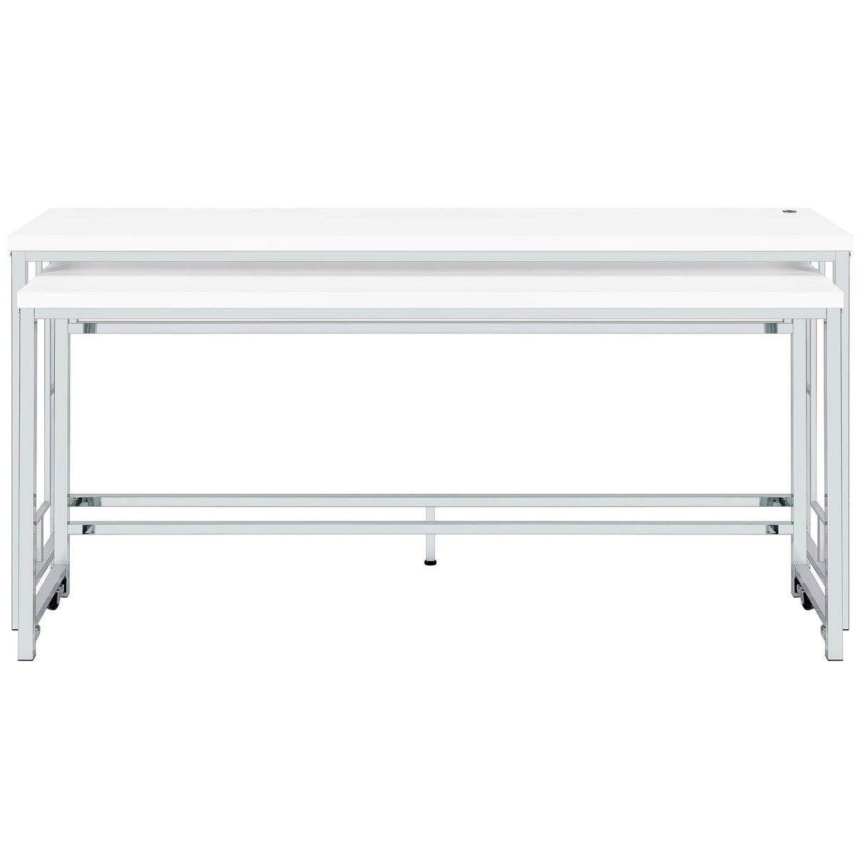 Jackson White/Chrome 5-Piece Multipurpose Counter Height Table Set by Coaster at Eve Furniture