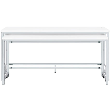 Jackson White/Chrome 5-Piece Multipurpose Counter Height Table Set by Coaster at Eve Furniture