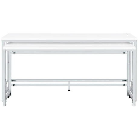 Jackson White/Chrome 5-Piece Multipurpose Counter Height Table Set by Coaster at Eve Furniture