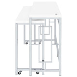 Jackson White/Chrome 5-Piece Multipurpose Counter Height Table Set by Coaster at Eve Furniture