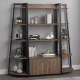 Jacksonville Aged Walnut 5-Tier Corner Bookcase