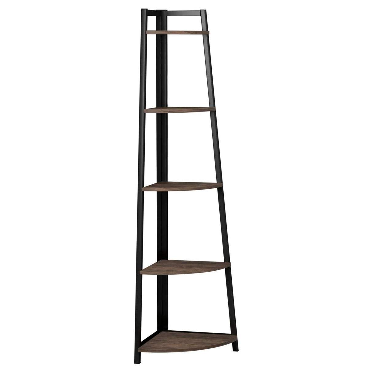Jacksonville Aged Walnut 5-Tier Corner Bookcase by Coaster at Eve Furniture