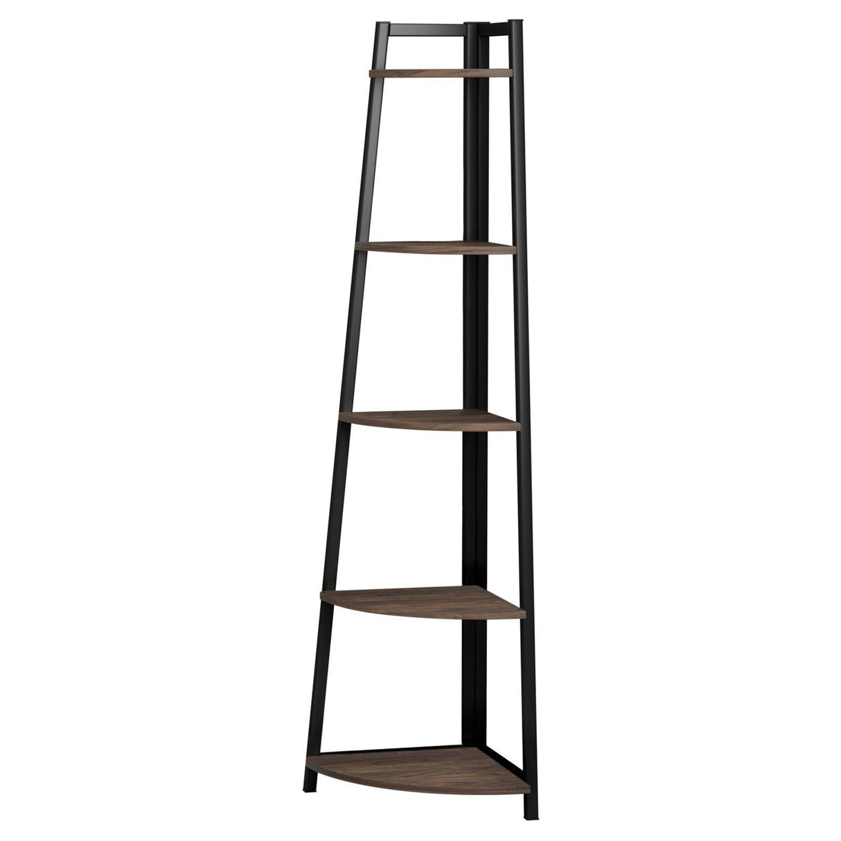 Jacksonville Aged Walnut 5-Tier Corner Bookcase by Coaster at Eve Furniture