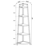 Jacksonville Aged Walnut 5-Tier Corner Bookcase by Coaster at Eve Furniture