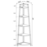 Jacksonville Aged Walnut 5-Tier Corner Bookcase by Coaster at Eve Furniture