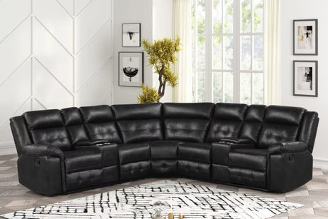 Jacob Black Reclining Sectional by Happy Homes at Eve Furniture