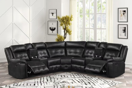 Jacob Black Reclining Sectional by Happy Homes at Eve Furniture