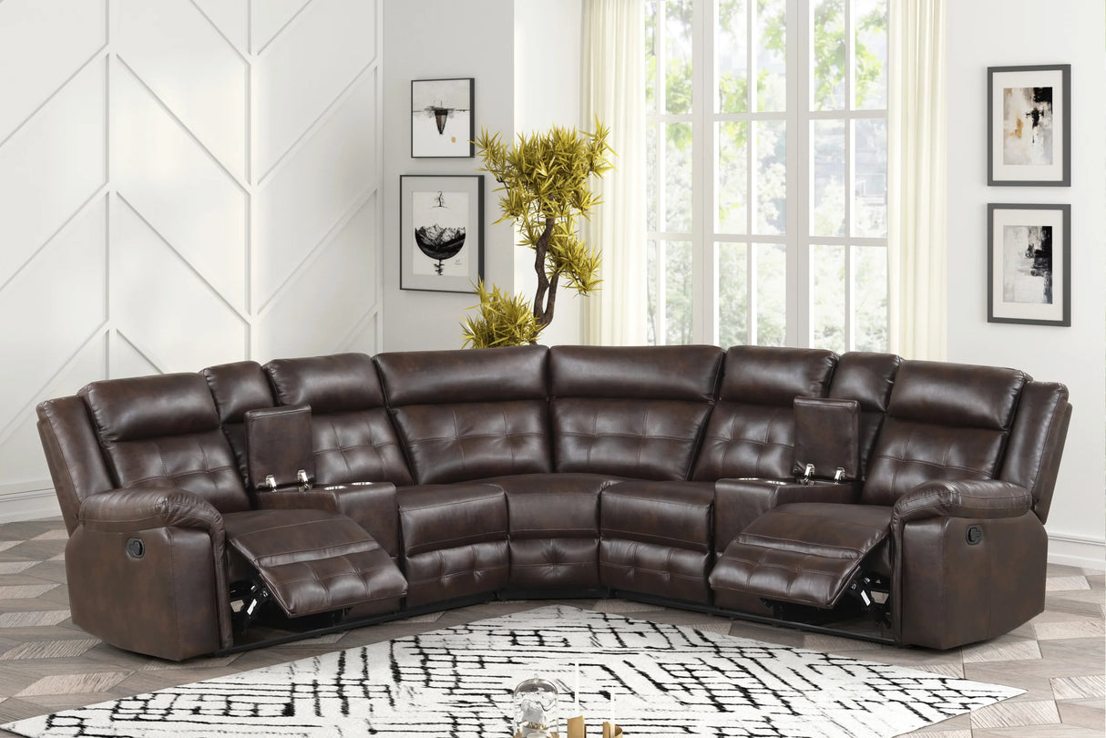 Jacob Espresso Reclining Sectional by Happy Homes at Eve Furniture