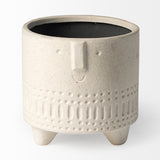 Jacob I Short White Ceramic Smiling Face Vase by Mercana at Eve Furniture