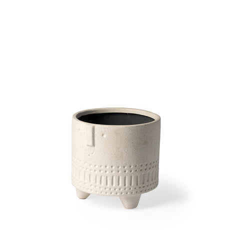 Jacob I Short White Ceramic Smiling Face Vase by Mercana at Eve Furniture