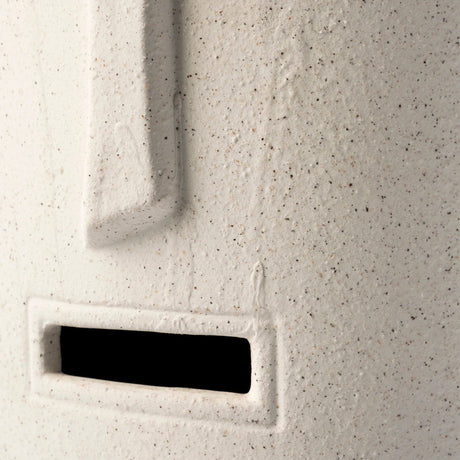 Jacob II Tall White Ceramic Smiling Face Vase by Mercana at Eve Furniture